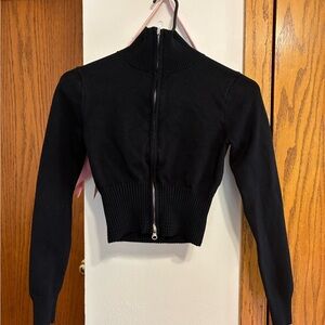 Black Zippered Women's Sweater